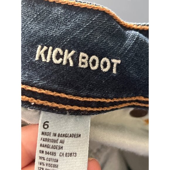American Eagle Outfitters Kick Boot Jeans Size 6 Blue Denim Cowgirl Western Rode - Picture 3 of 13